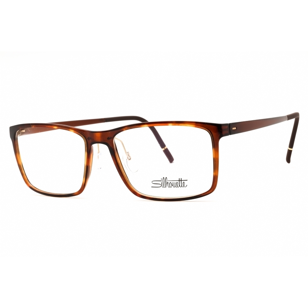 NWT Silhouette Vivid Sky 2956/75 Havana Black Rectangle 55mm Eyeglasses